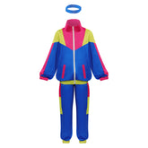 Retro 80s Hip Hop Kids Children 3 Piecs Blue Tracksuit Cosplay Outfits Halloween Party Suit